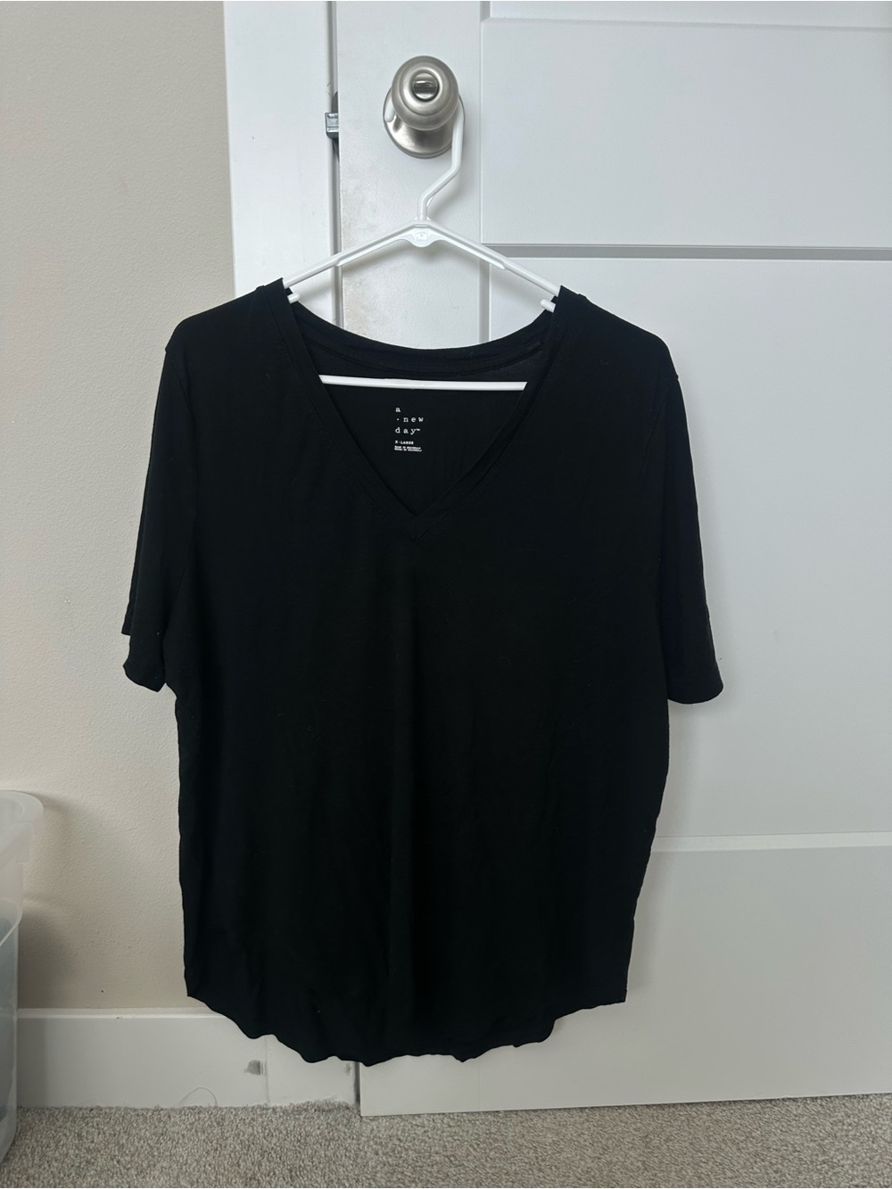 a new day Black V-Neck Short Sleeve Tee